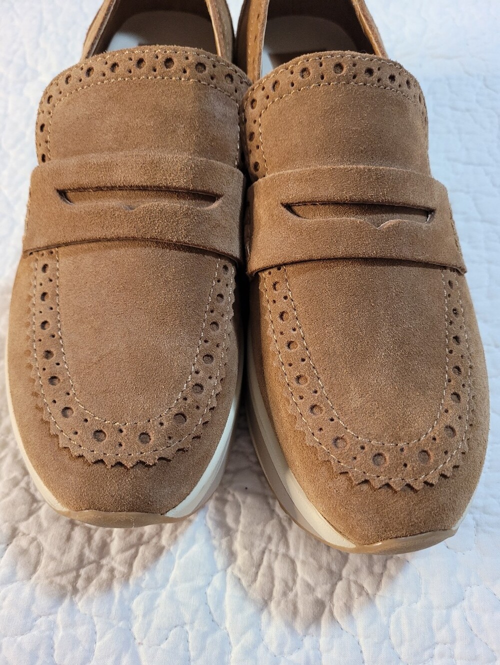 Dolce Vita JANINE Platform Loafer Sneaker Tan Suede Leather Sz 7 Like New - Picture 6 of 7